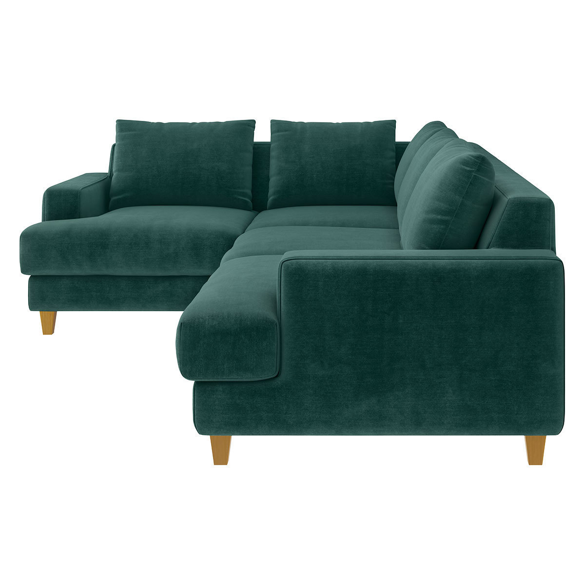 Wiltons Emerald Green Velvet Right Hand Corner Sofa, Green – image 4