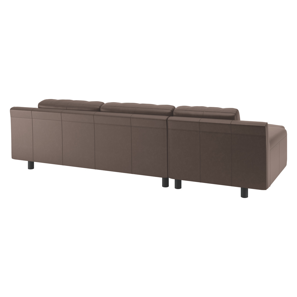 Hendricks Chocolate Brown Luxury Leather Left Arm Chaise Sofa, Brown – image 5