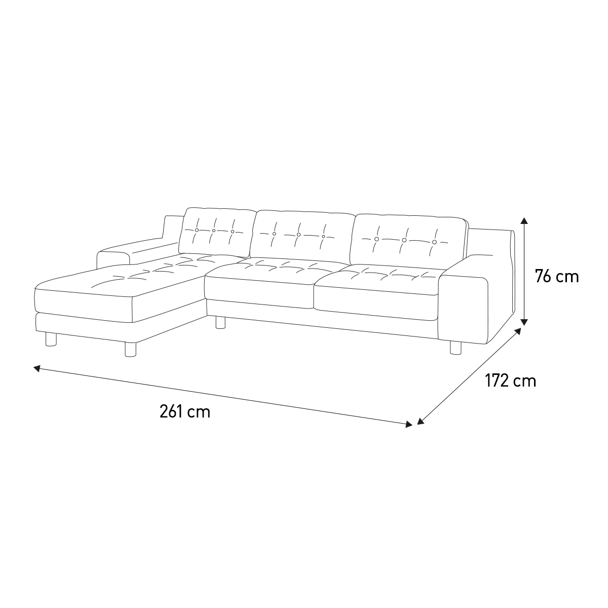Hendricks Chocolate Brown Luxury Leather Left Arm Chaise Sofa, Brown – image 7