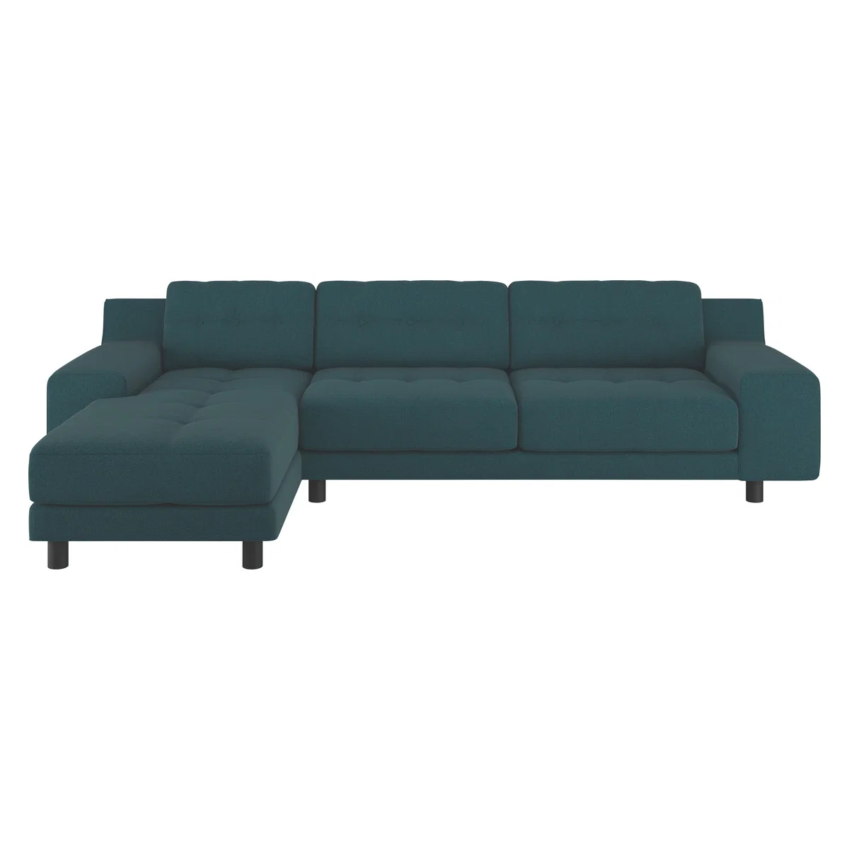 Hendricks Teal Green Wool Herringbone Left Arm Chaise Sofa, Green – image 3