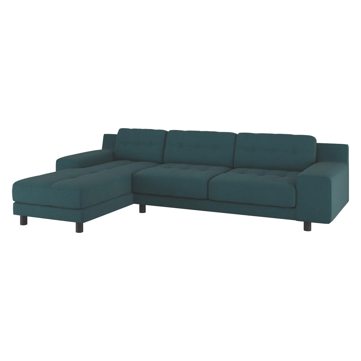Hendricks Teal Green Wool Herringbone Left Arm Chaise Sofa, Green – image 4