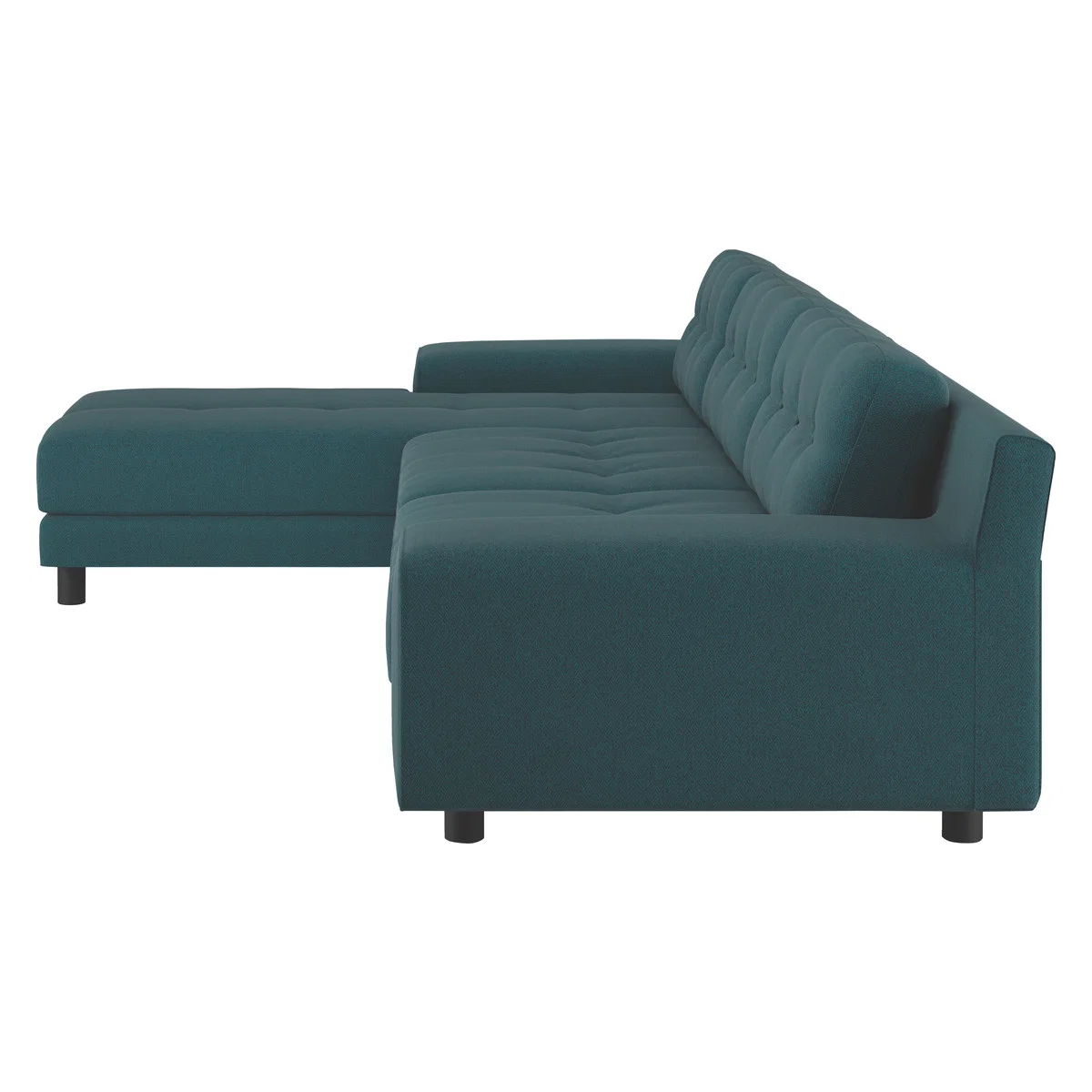 Hendricks Teal Green Wool Herringbone Left Arm Chaise Sofa, Green – image 7