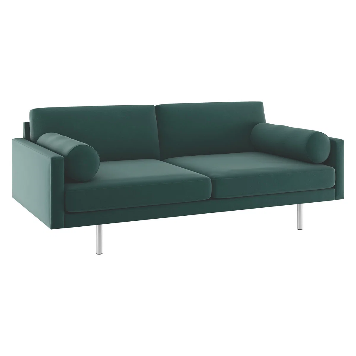 Spencer Emerald Green Velvet 3 Seater Sofa, Metal Legs, Green – image 3