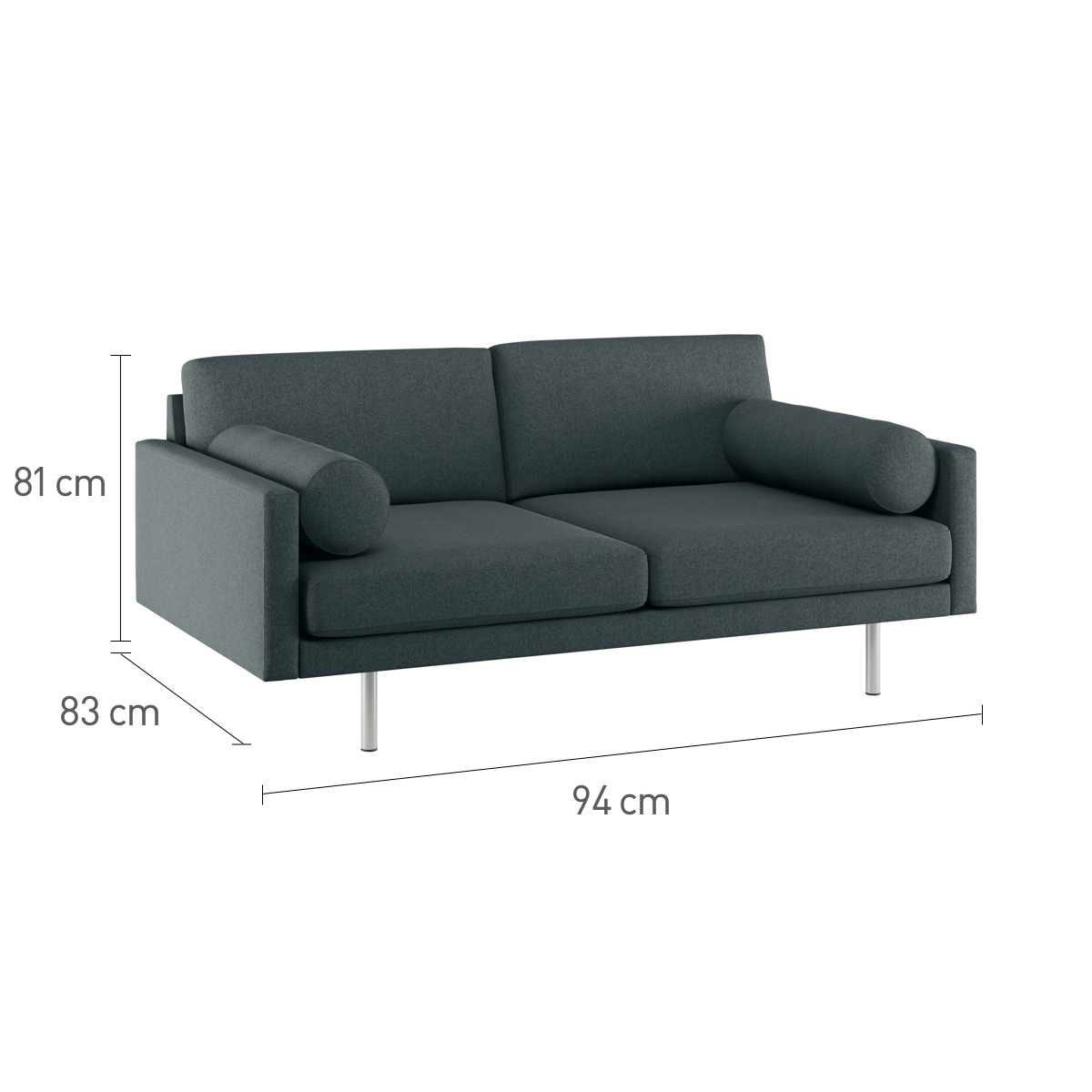 Spencer Black And White Italian Woven 2 Seater Sofa, Metal Leg, Black And White – image 7