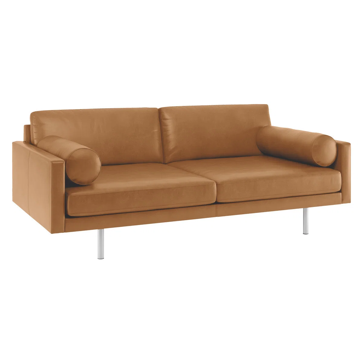 Spencer Mid Tan Leather 3 Seater Sofa, Metal Legs, Mid Tan – image 3