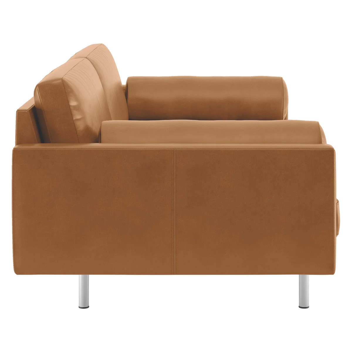 Spencer Mid Tan Leather 3 Seater Sofa, Metal Legs, Mid Tan – image 4
