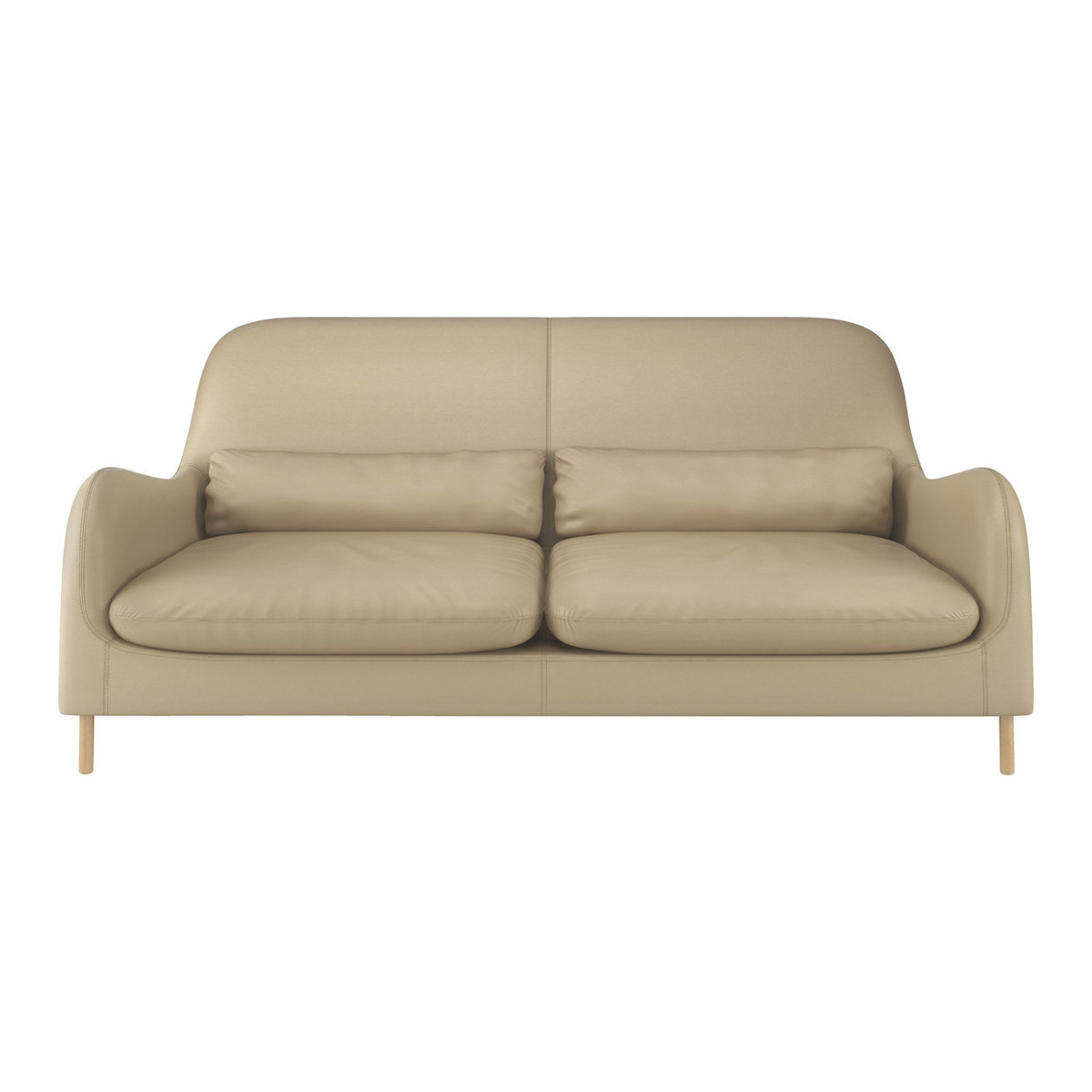 Smithfield Stone Leather 3 Seater Sofa, Stone – image 1