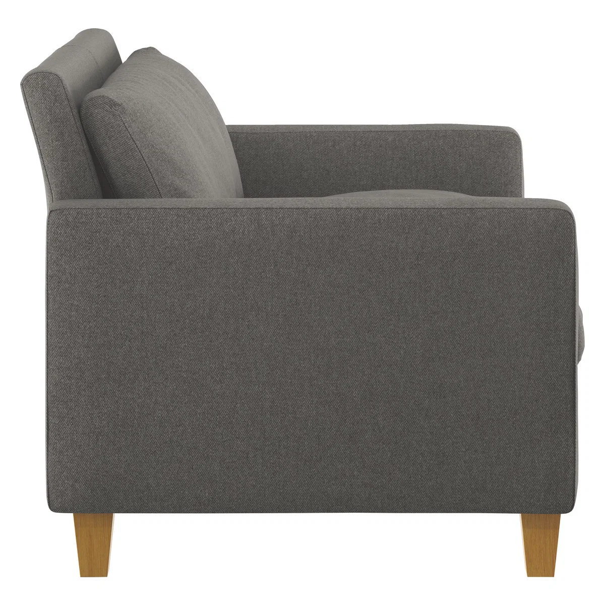 Chester Charcoal Grey Wool Tweed Compact Sofa, Oak Stained Feet, Charcoal – image 3