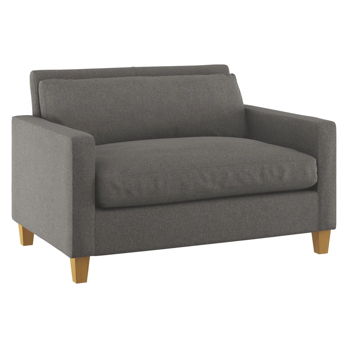 Chester Charcoal Grey Wool Tweed Compact Sofa, Oak Stained Feet, Charcoal – image 4