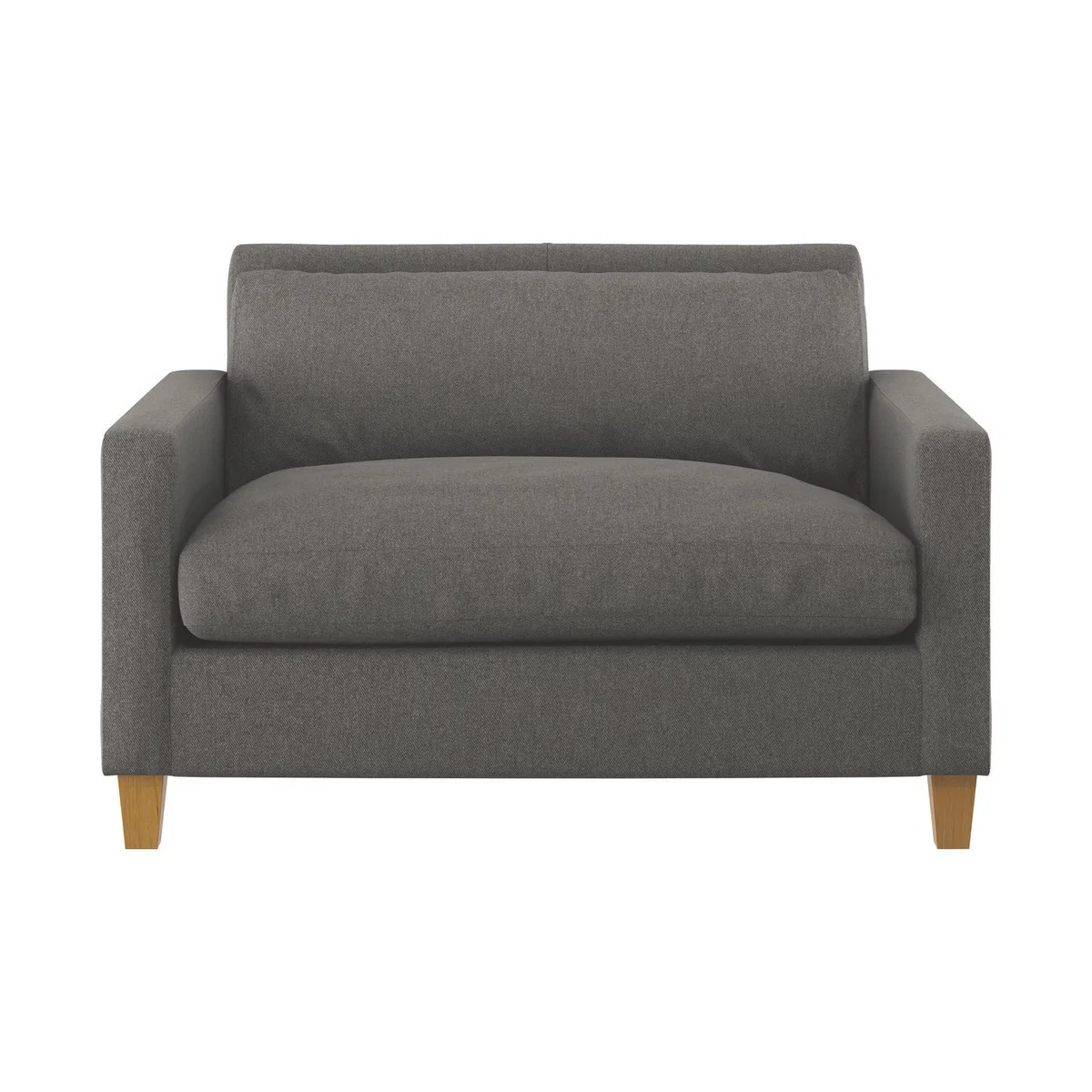 Chester Charcoal Grey Wool Tweed Compact Sofa, Oak Stained Feet, Charcoal – image 1