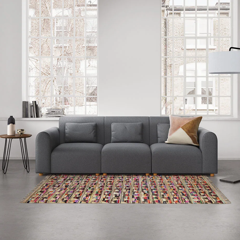Tab Teal Green FaBric 4 Seater Sofa, Green – image 2