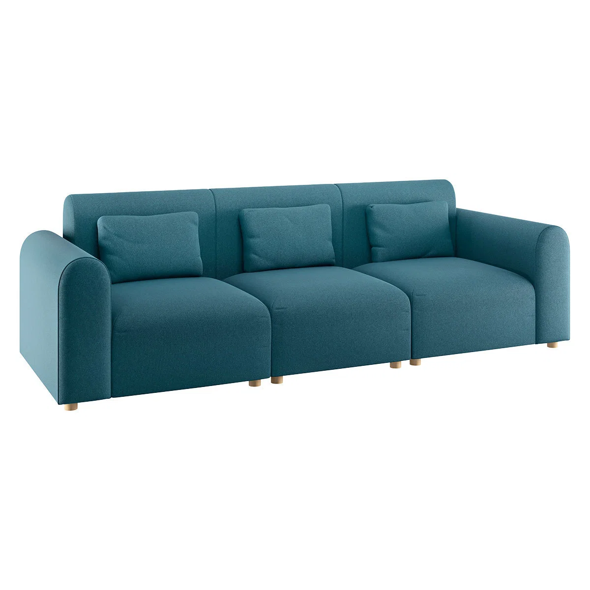 Tab Teal Green FaBric 4 Seater Sofa, Green – image 3