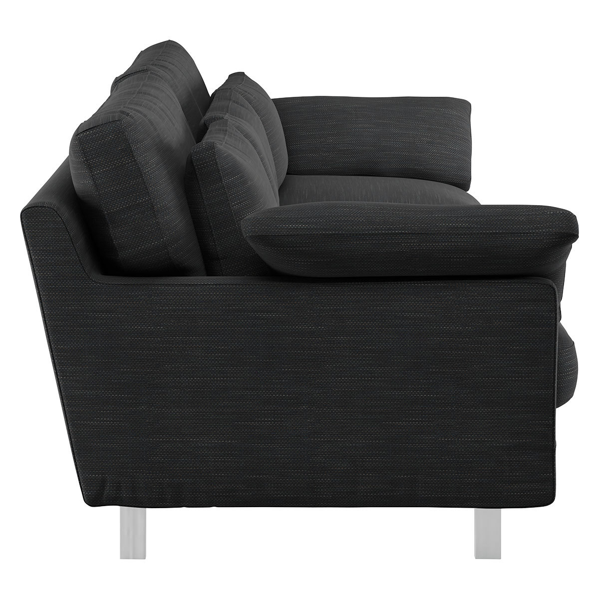 Cuscino Charcoal Grey Textured FaBric 3 Seater Sofa, Charcoal – image 4