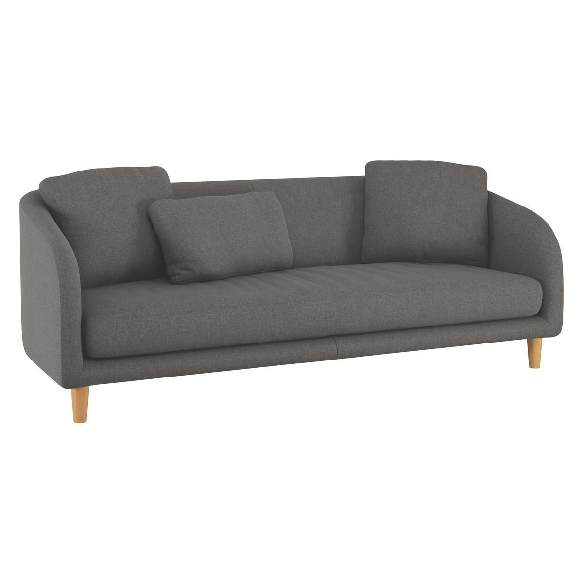 Colby Charcoal Grey Wool Tweed 3 Seater Sofa, Charcoal – image 3