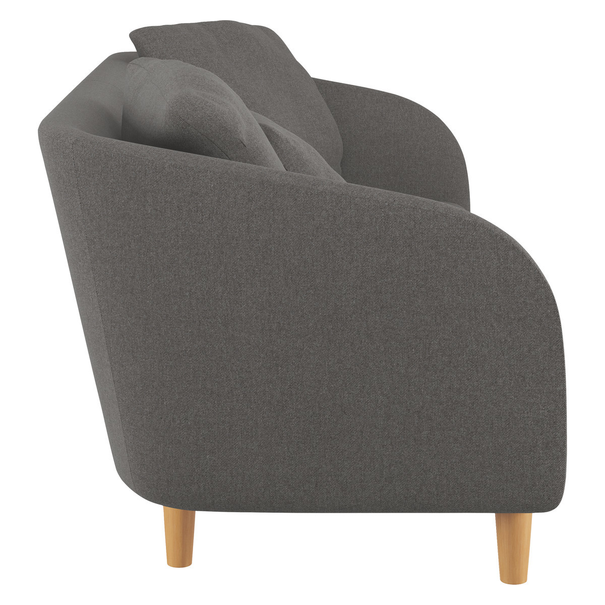 Colby Charcoal Grey Wool Tweed 3 Seater Sofa, Charcoal – image 4