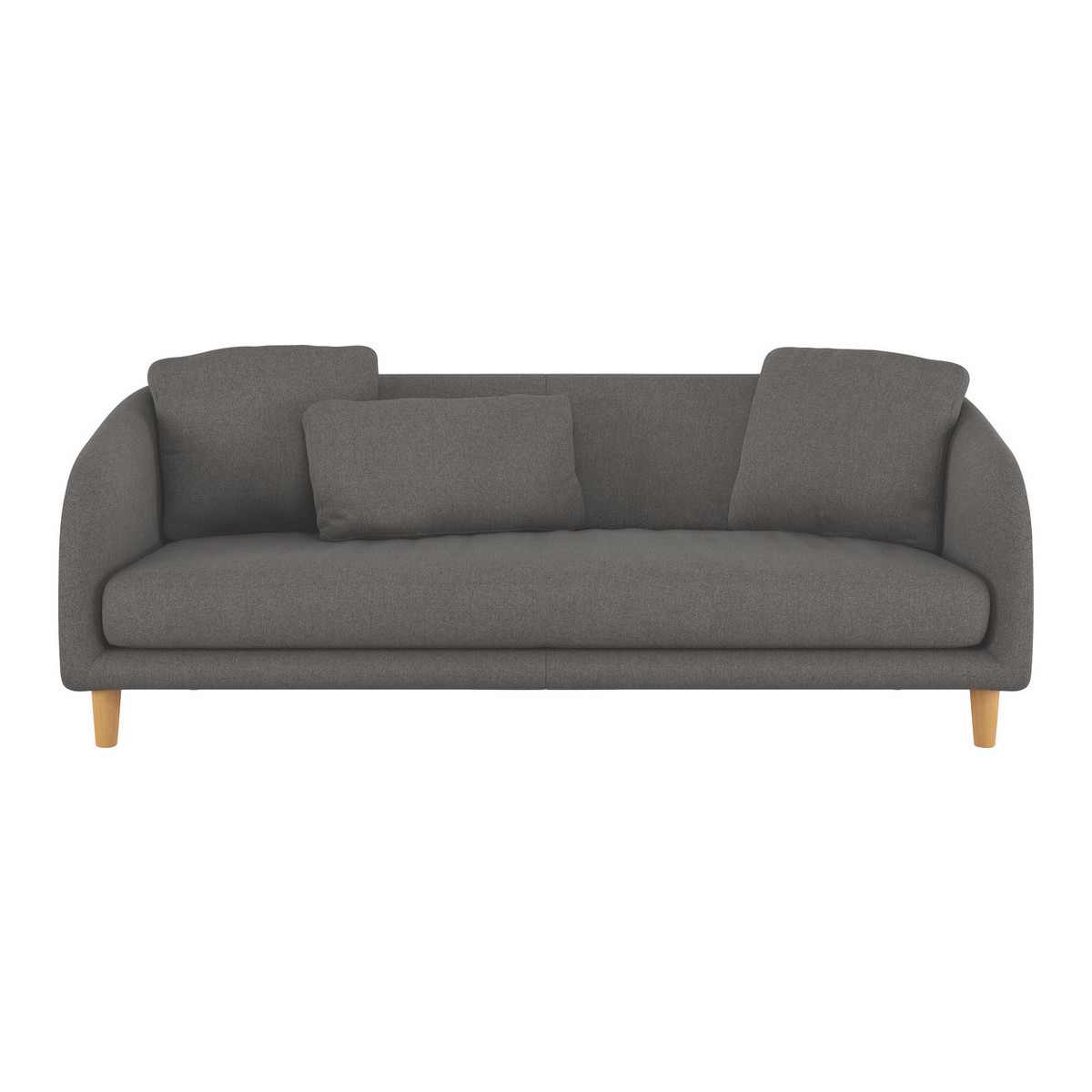 Colby Charcoal Grey Wool Tweed 3 Seater Sofa, Charcoal – image 1