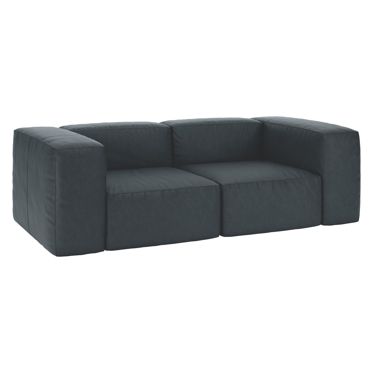 Opollo Dark Grey Luxury Leather 3 Seater Sofa, Grey – image 3