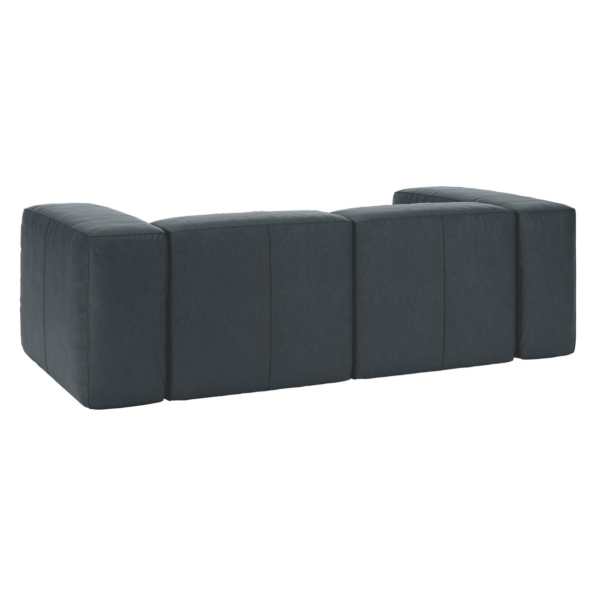 Opollo Dark Grey Luxury Leather 3 Seater Sofa, Grey – image 5