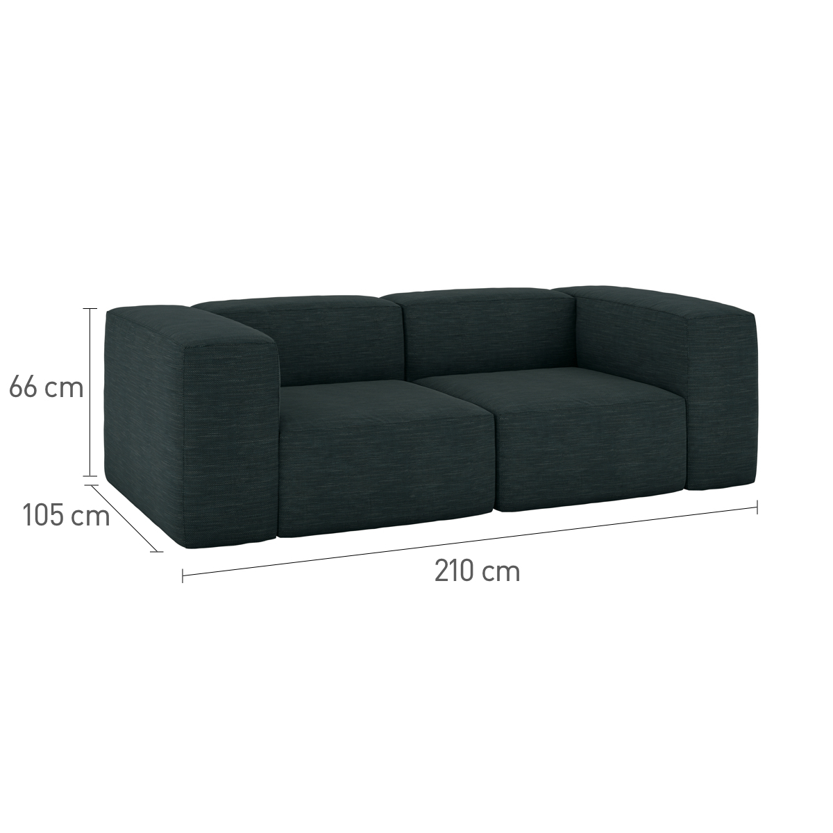 Opollo Dark Grey Luxury Leather 3 Seater Sofa, Grey – image 7