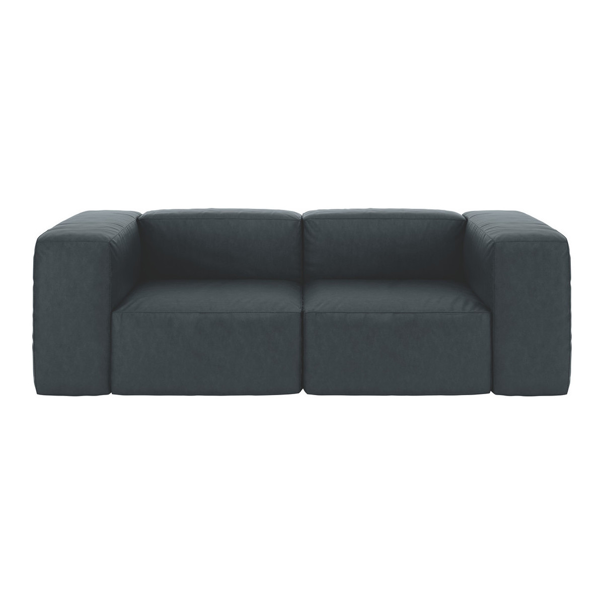 Opollo Dark Grey Luxury Leather 3 Seater Sofa, Grey – image 1