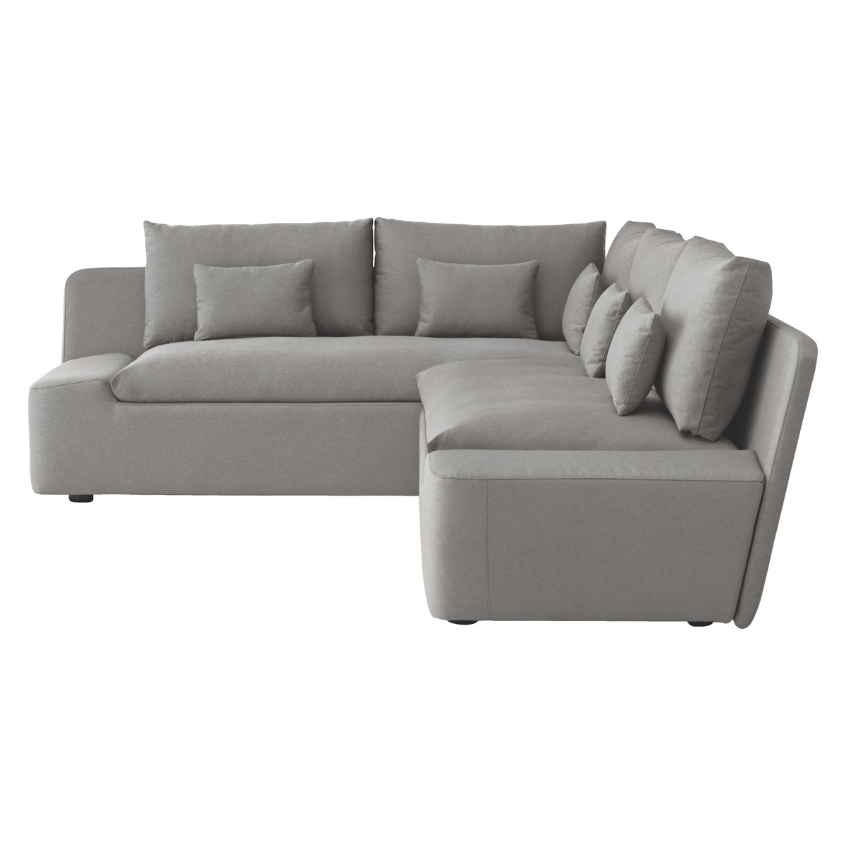 Kasha Light Grey Textured FaBric Right-Arm Corner Sofa, Grey – image 4