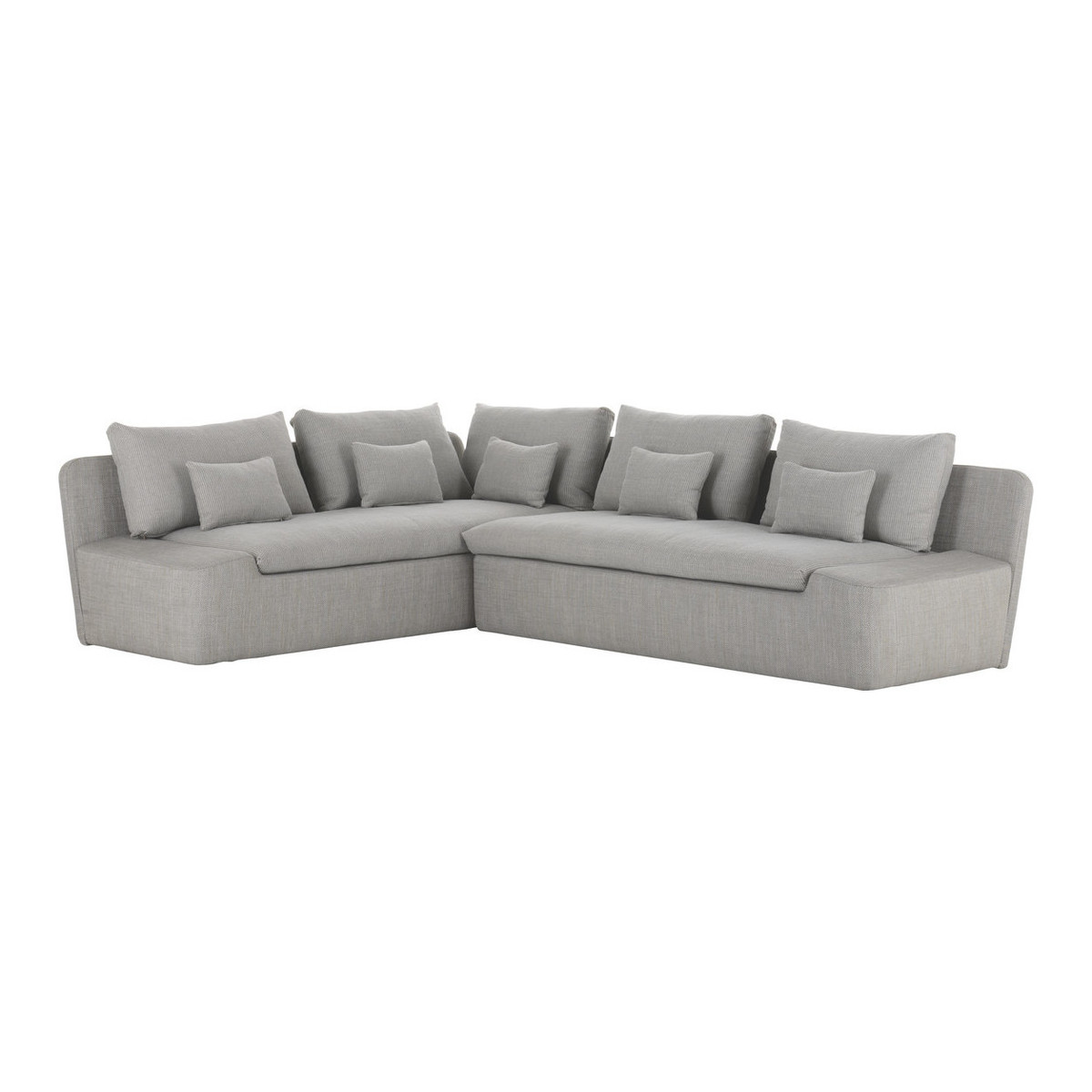 Kasha Light Grey Textured FaBric Right-Arm Corner Sofa, Grey – image 1
