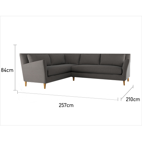 Keele Light Grey Velvet Right -Arm Corner Sofa, Grey – image 7