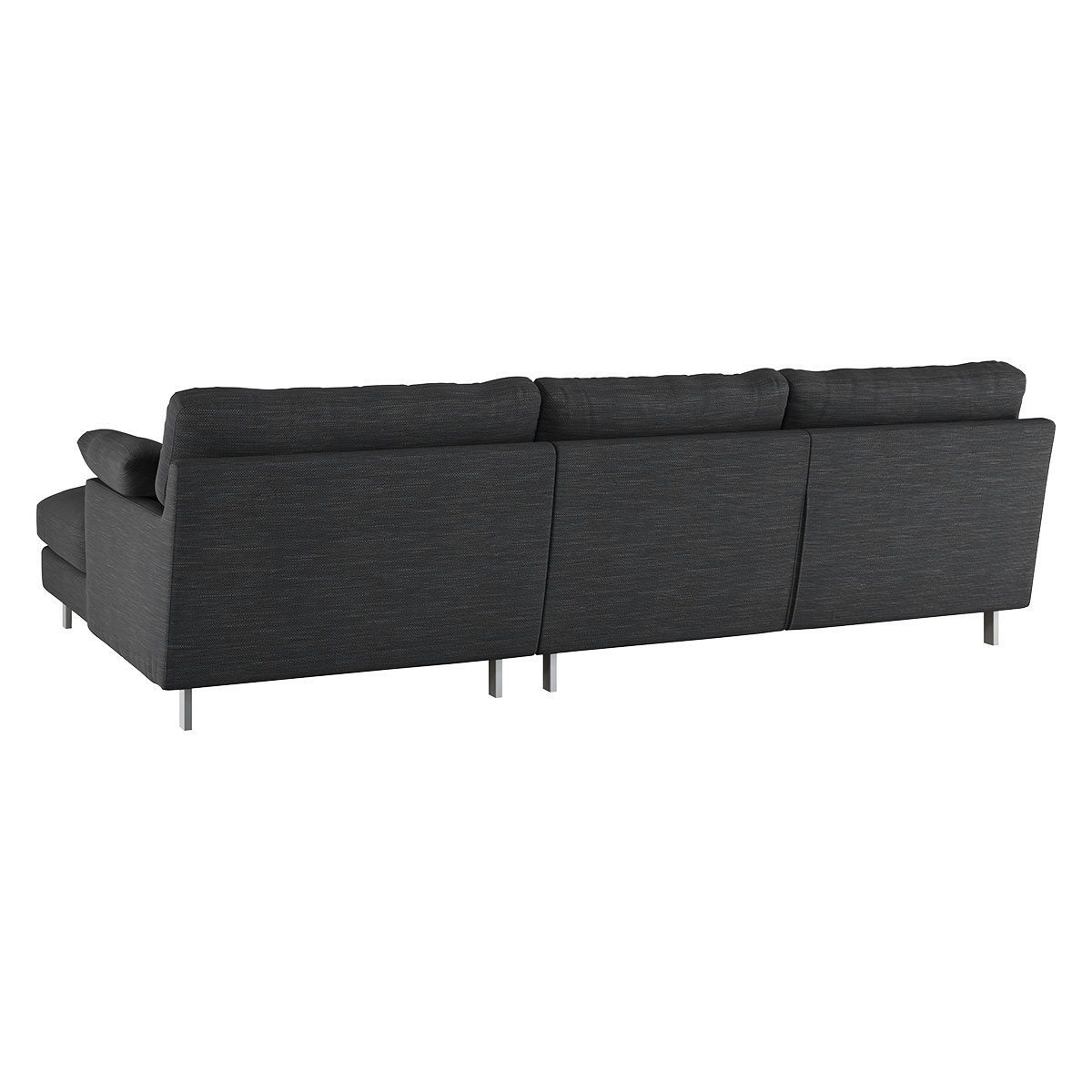 Cuscino Charcoal Grey Textured FaBric Right-Arm Chaise Sofa, Charcoal – image 5