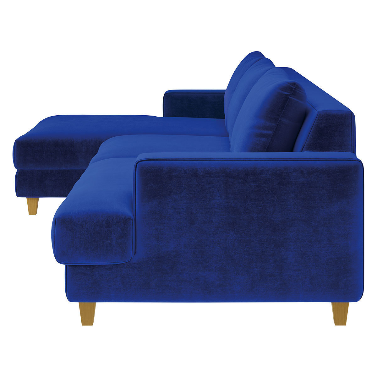 Wiltons Cobalt Blue Velvet Left Hand Chaise Sofa, Blue – image 4