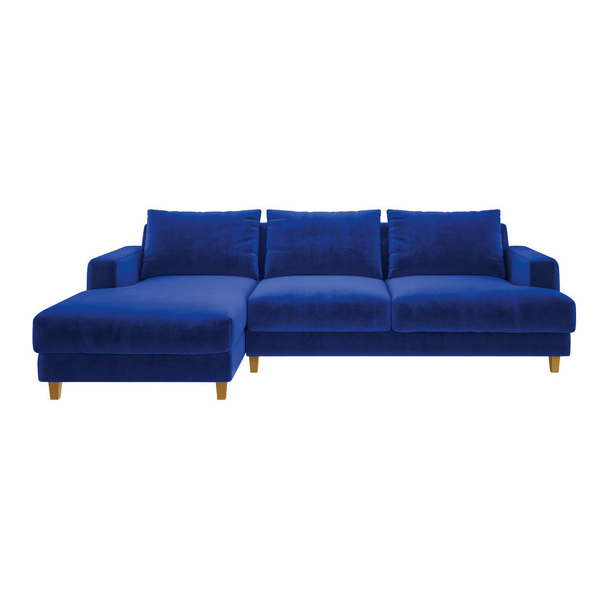 Wiltons Cobalt Blue Velvet Left Hand Chaise Sofa, Blue – image 1