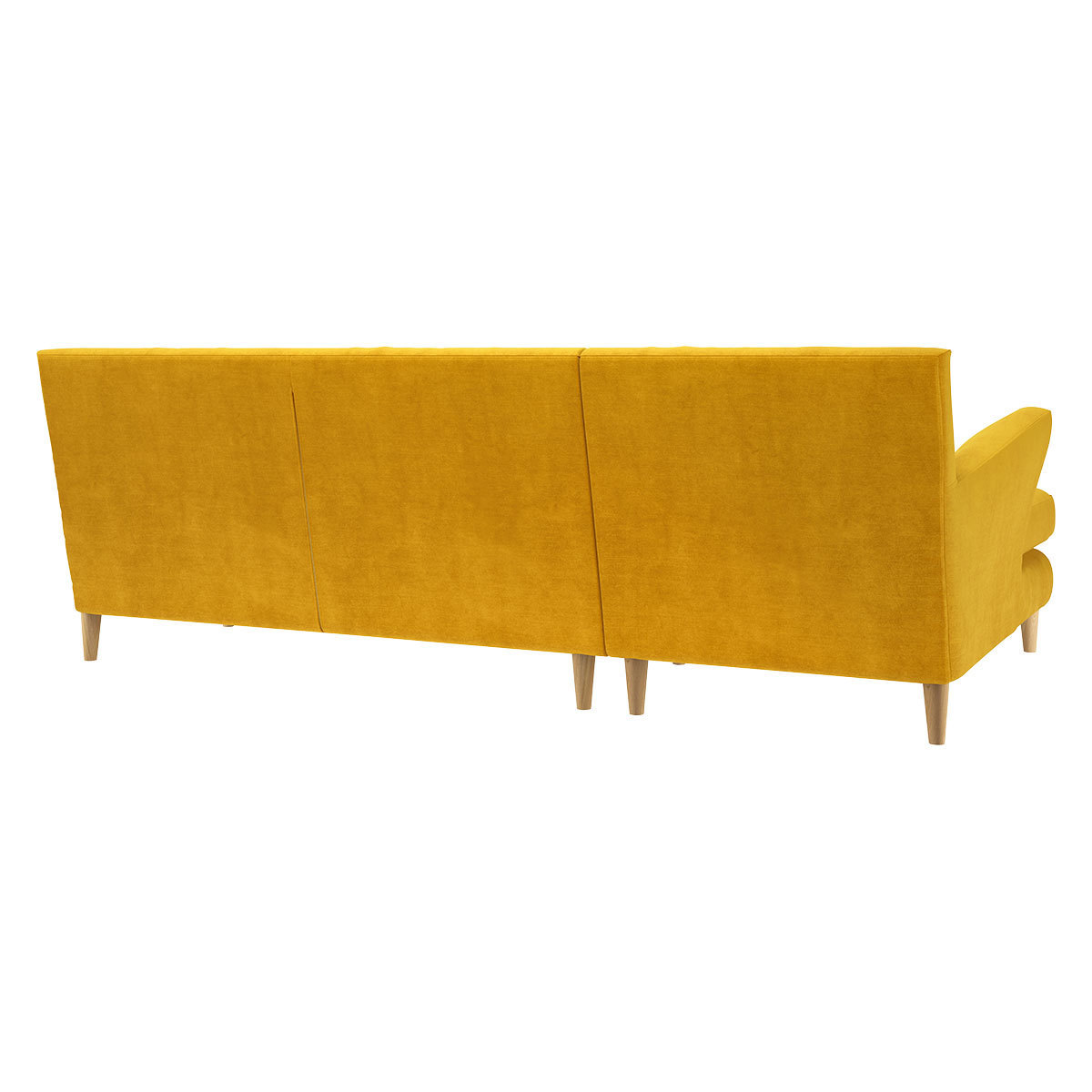 Keele Yellow Velvet Left -Arm Chaise Sofa, Yellow – image 5