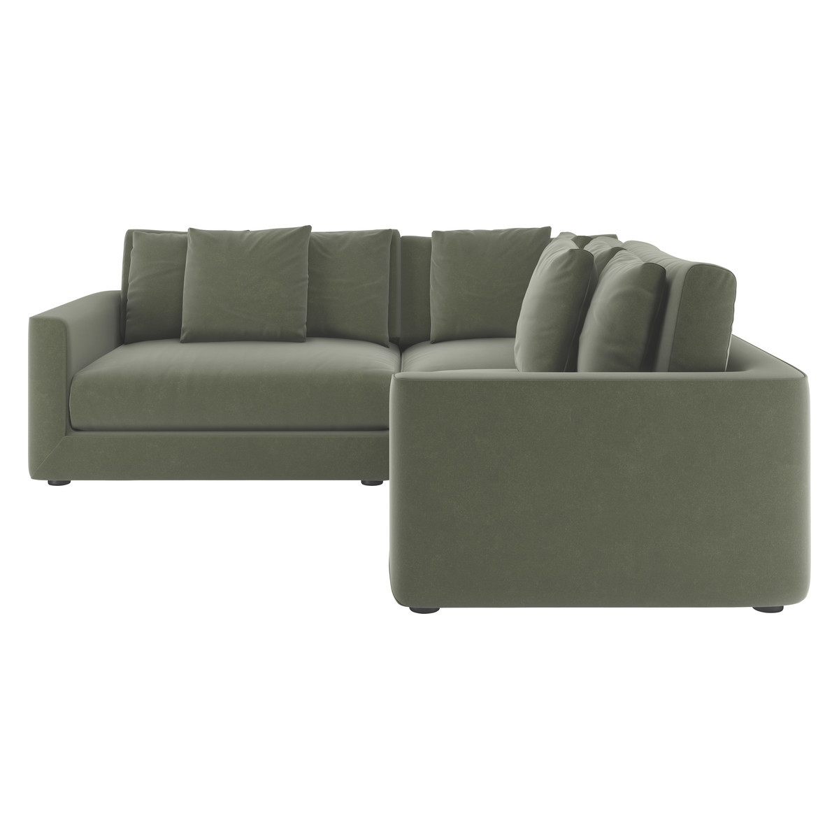 Rupert Sage Green Velvet Reversible Corner Sofa, Green Green – image 3