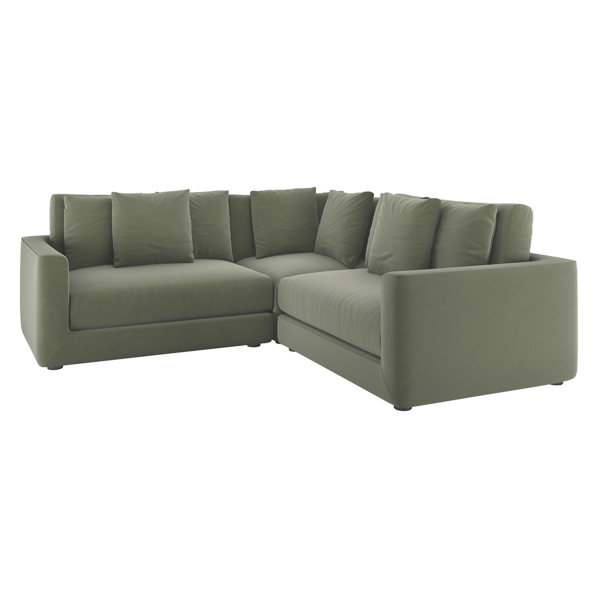 Rupert Sage Green Velvet Reversible Corner Sofa, Green Green – image 4