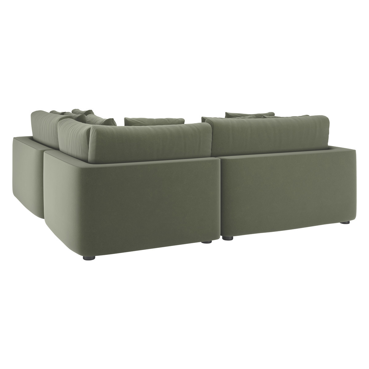 Rupert Sage Green Velvet Reversible Corner Sofa, Green Green – image 5
