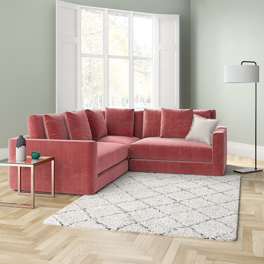 Rupert Sage Green Velvet Reversible Corner Sofa, Green Green – image 8