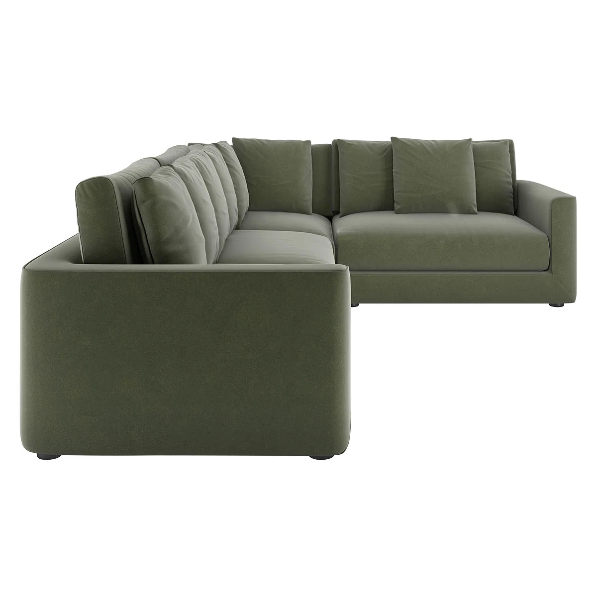 Rupert Sage Green Velvet Left-Arm Corner Sofa, Green Green – image 3