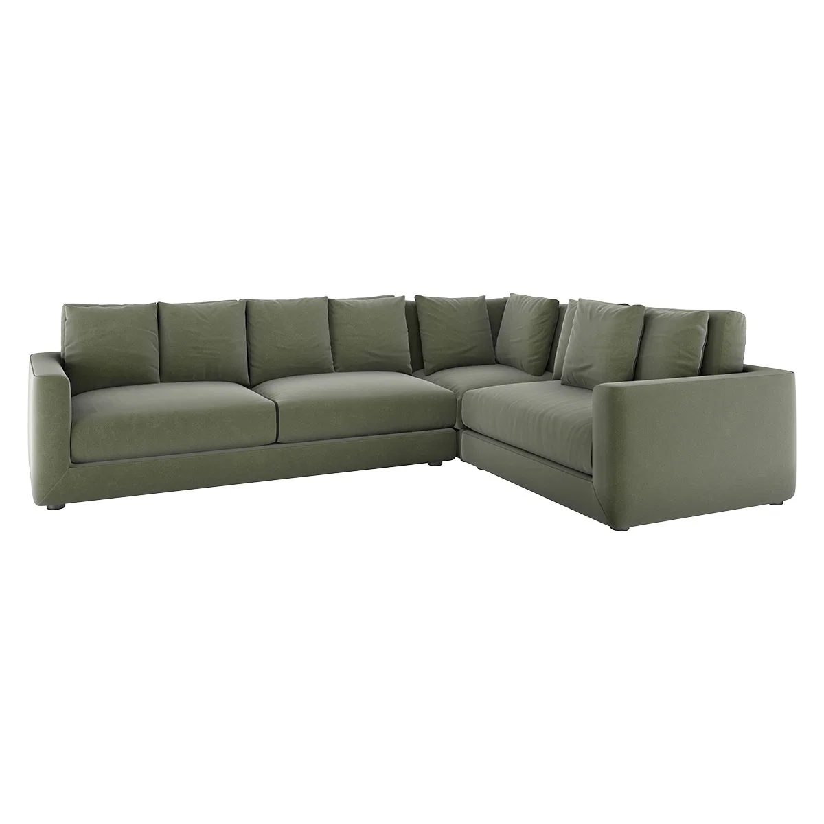 Rupert Sage Green Velvet Left-Arm Corner Sofa, Green Green – image 4