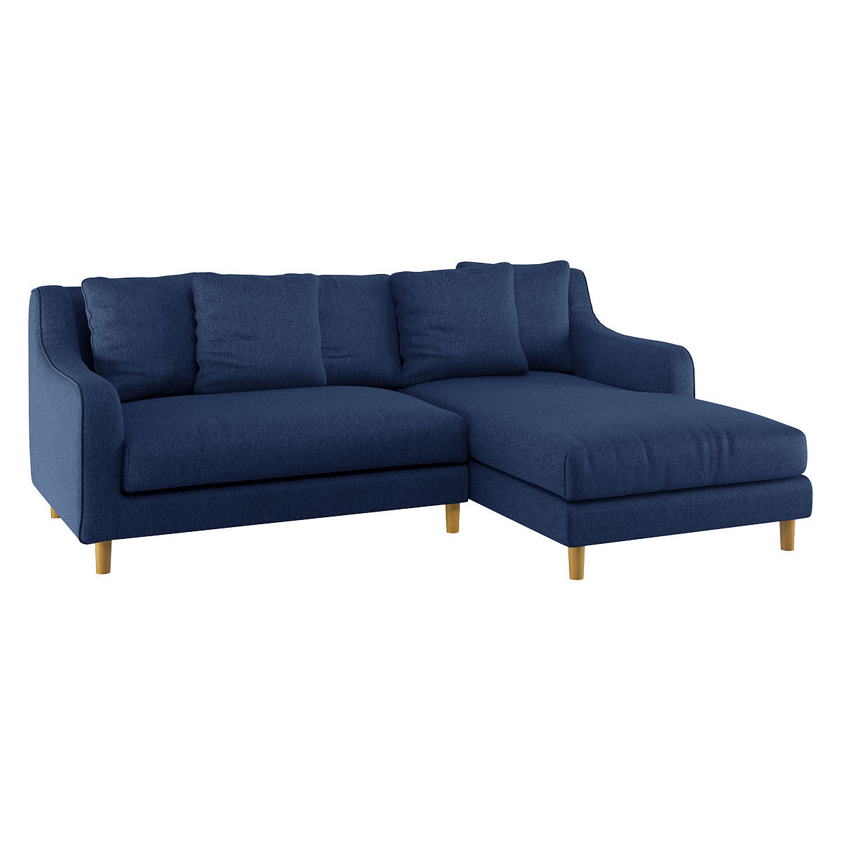 Swift Blue FaBric Right Hand Chaise Sofa, Blue – image 3