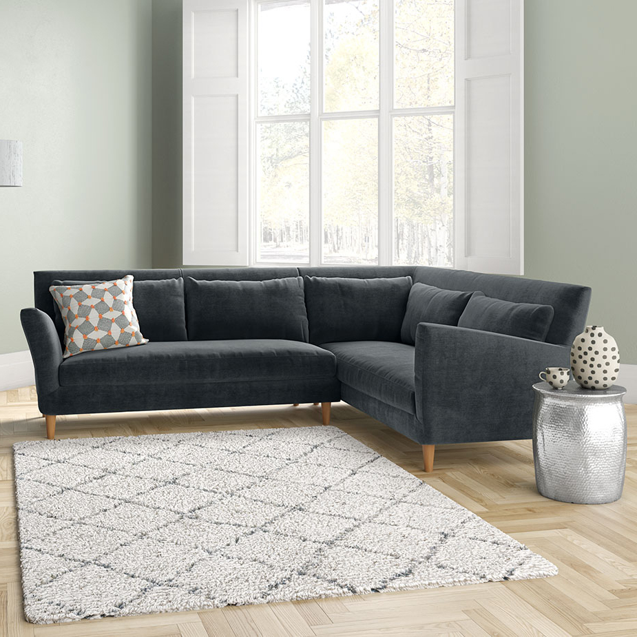 Keele Pink Velvet Left -Arm Corner Sofa, Pink – image 2