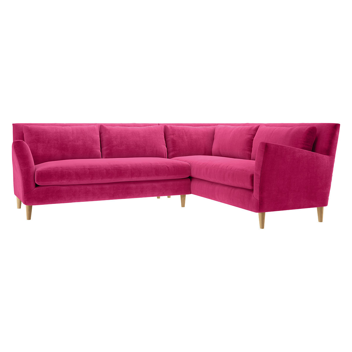 Keele Pink Velvet Left -Arm Corner Sofa, Pink – image 3
