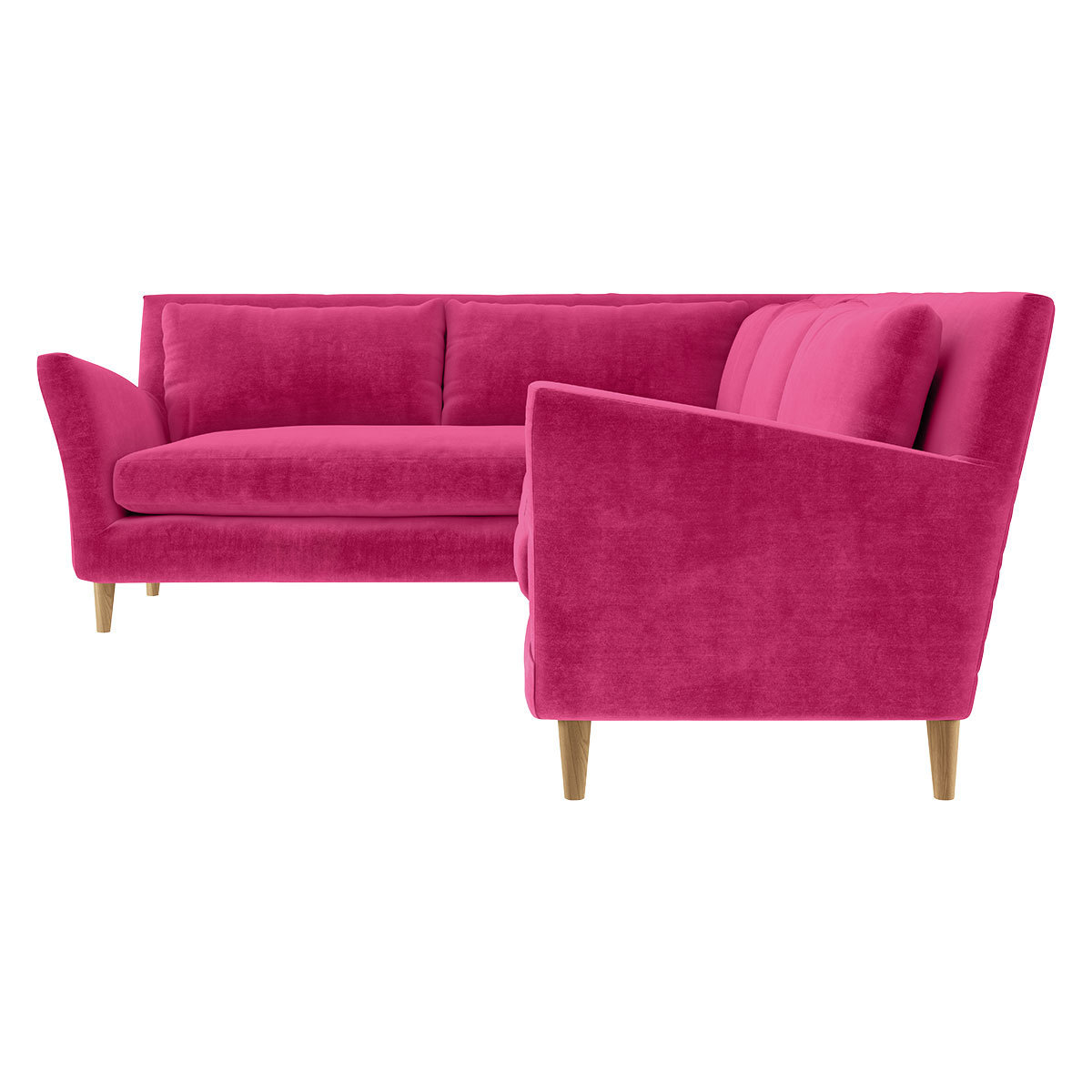 Keele Pink Velvet Left -Arm Corner Sofa, Pink – image 4