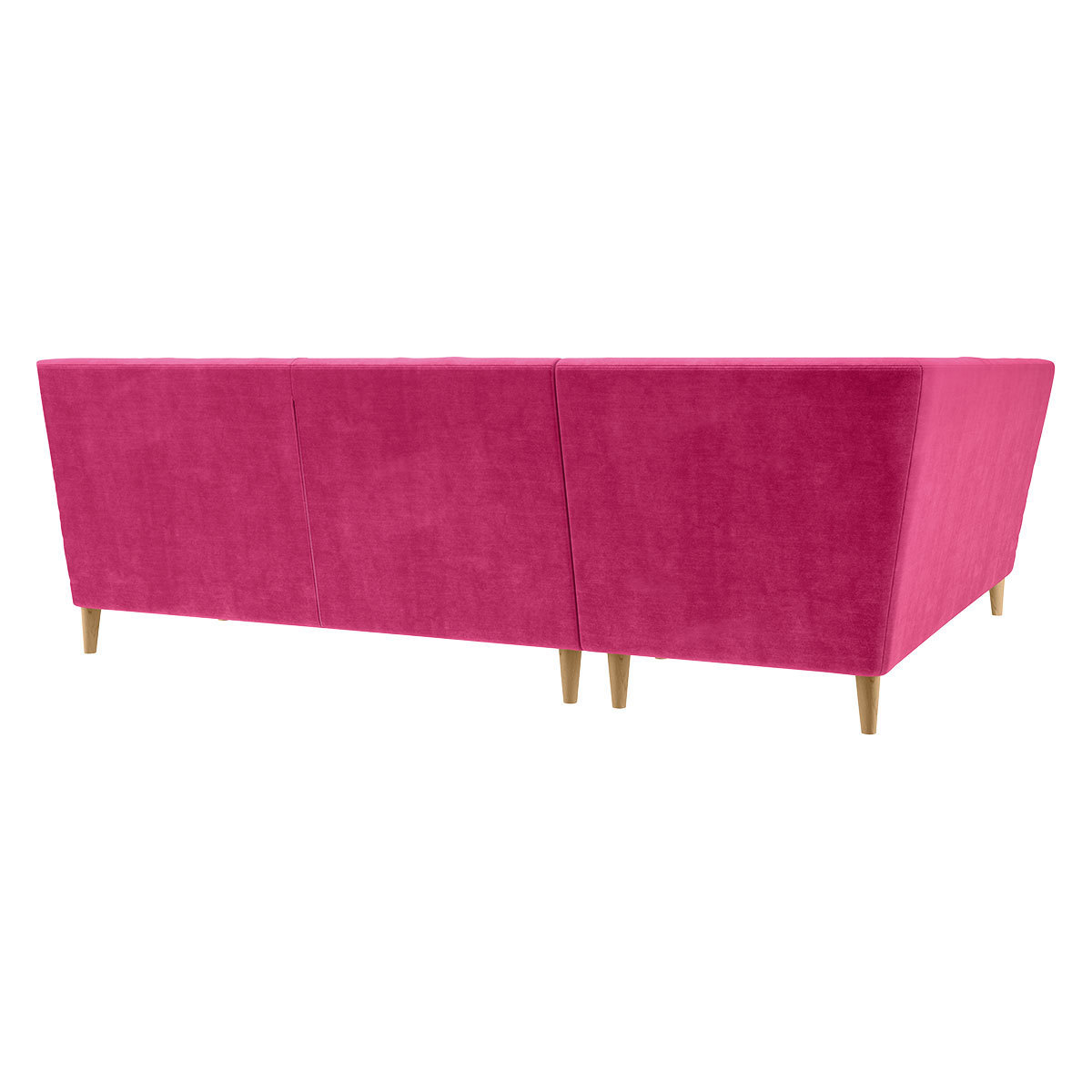 Keele Pink Velvet Left -Arm Corner Sofa, Pink – image 5