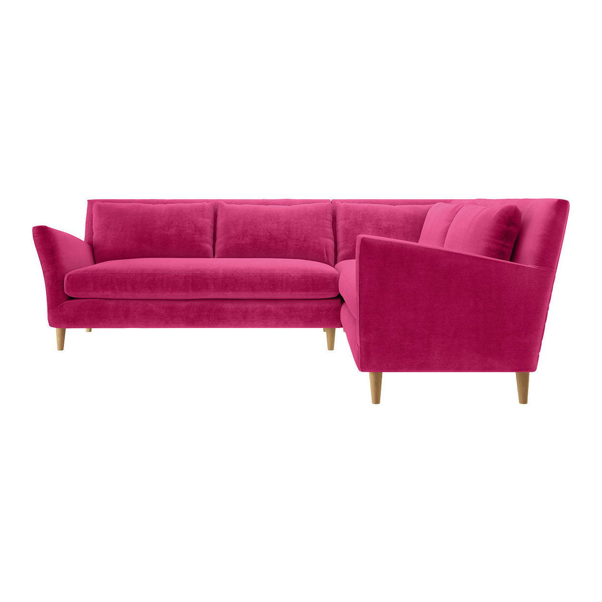 Keele Pink Velvet Left -Arm Corner Sofa, Pink – image 1