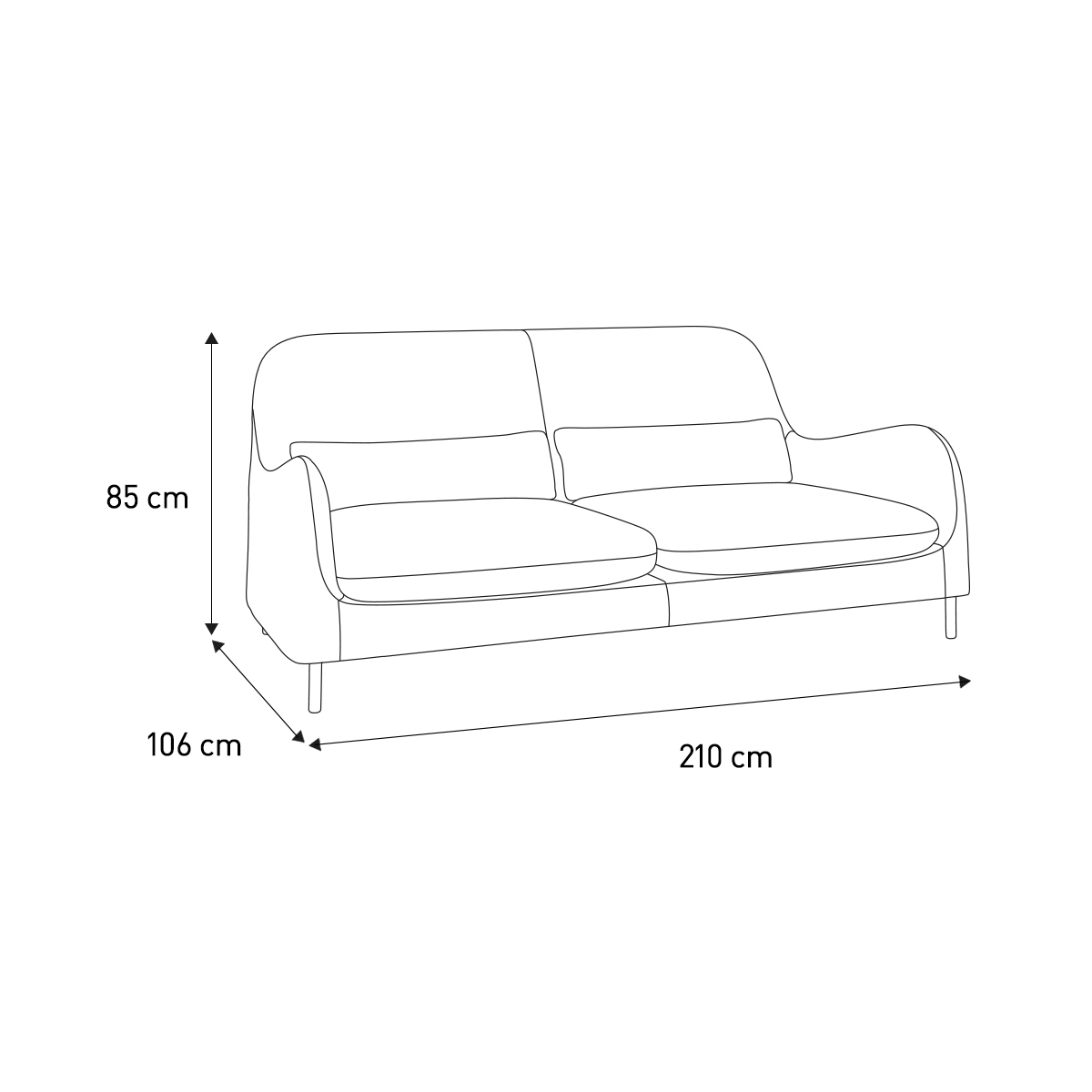 Smithfield Light Brown Leather 3 Seater Sofa, Light Brown – image 6