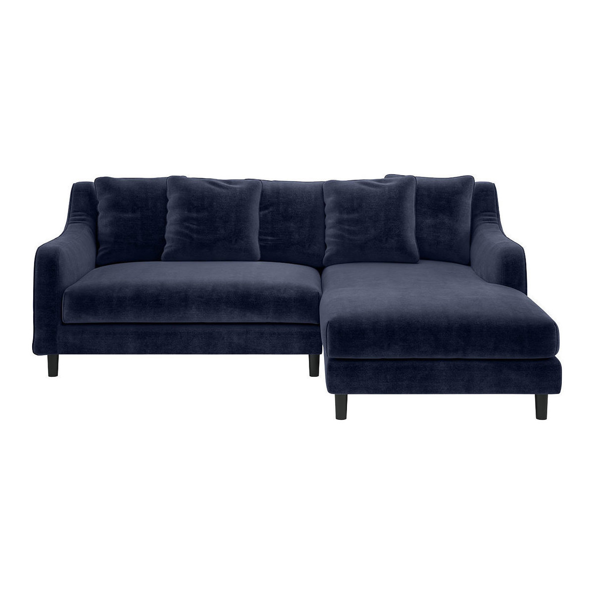Swift Navy Blue Velvet Right Hand Chaise Sofa, Dark Blue – image 1
