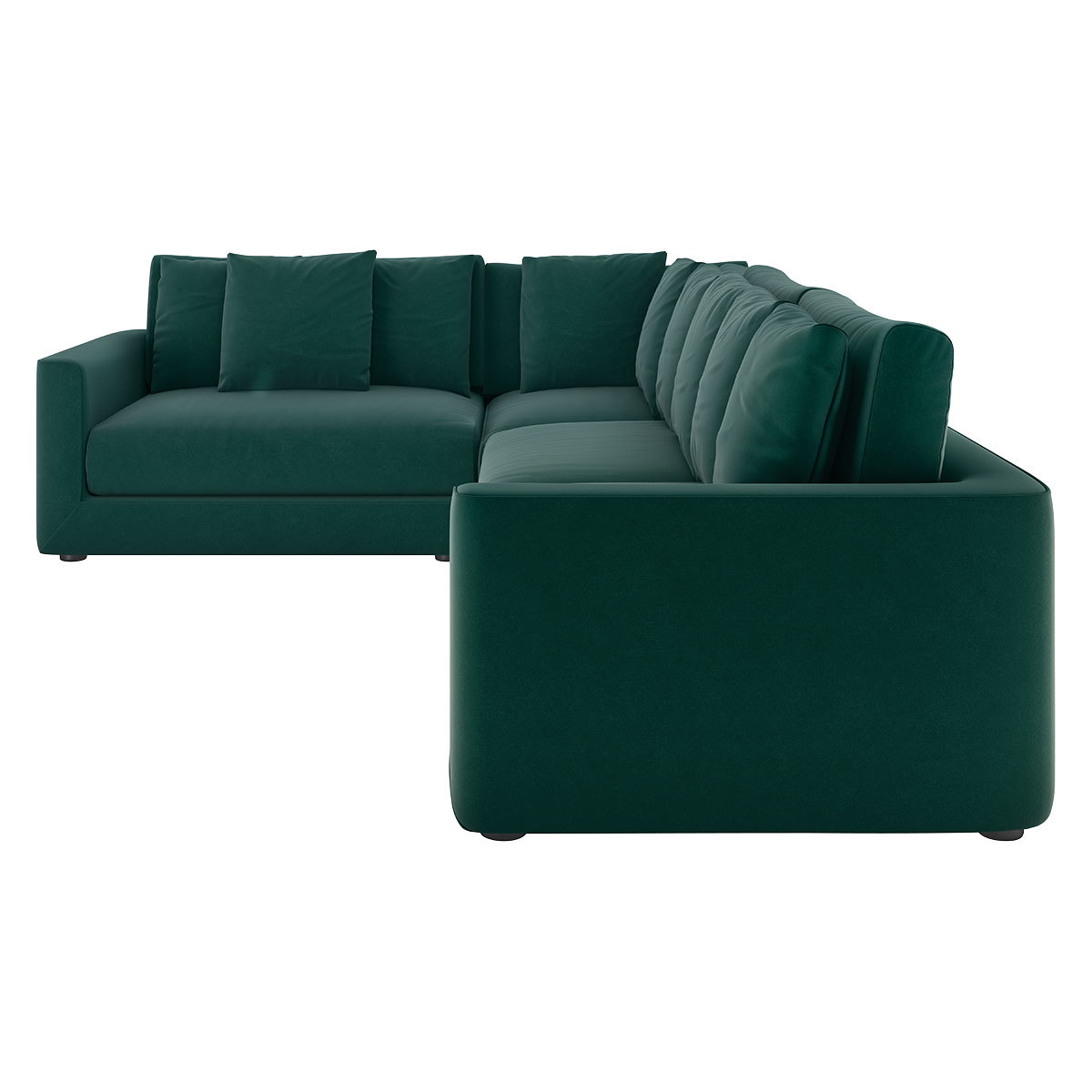 Rupert Emerald Green Velvet Right Arm Corner Sofa, Green – image 3
