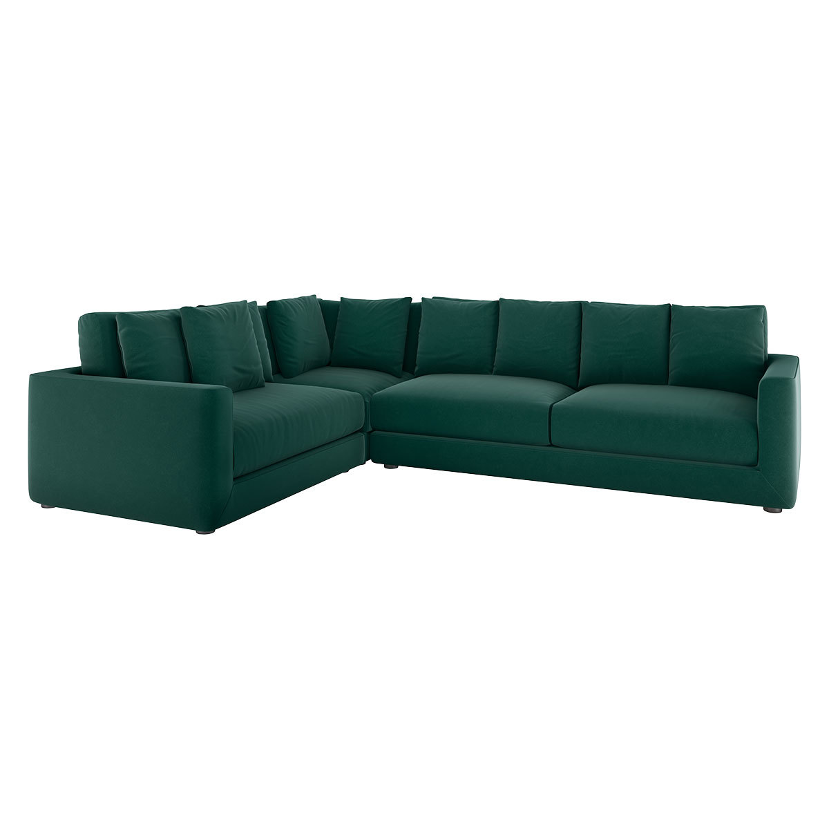 Rupert Emerald Green Velvet Right Arm Corner Sofa, Green – image 4