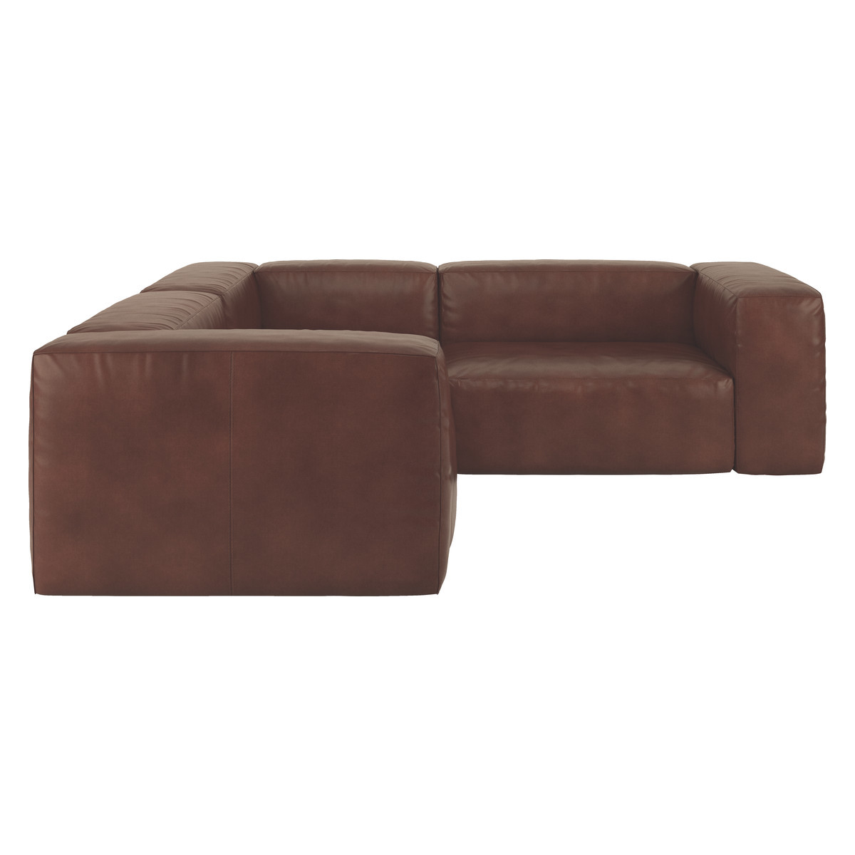 Opollo Chestnut Brown Leather Corner Sofa, Tan – image 4