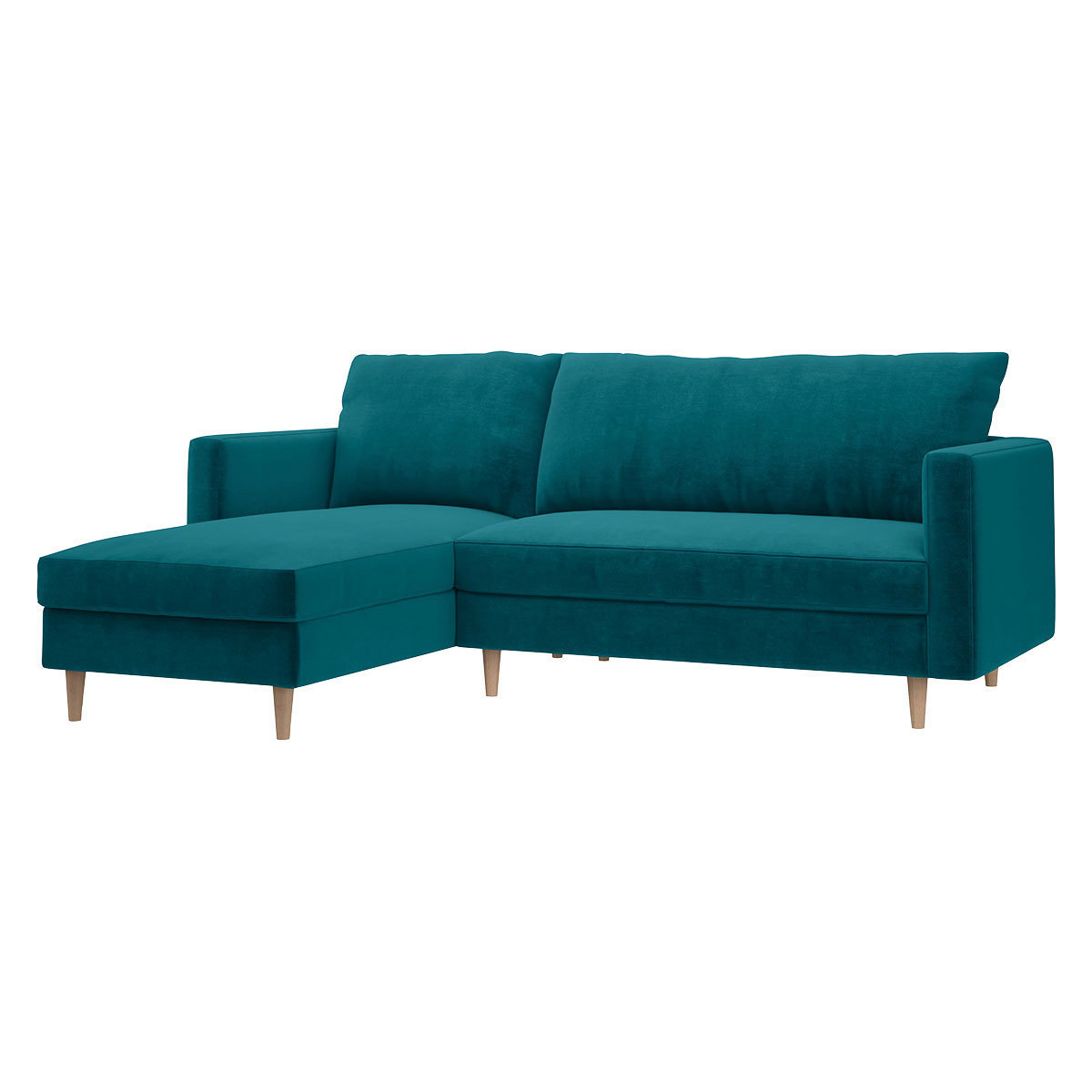 Naya Green Velvet Right Hand Chaise Sofa, Green – image 3