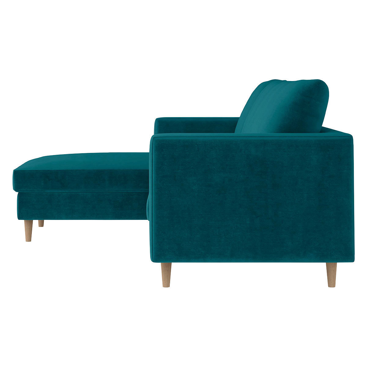 Naya Green Velvet Right Hand Chaise Sofa, Green – image 4